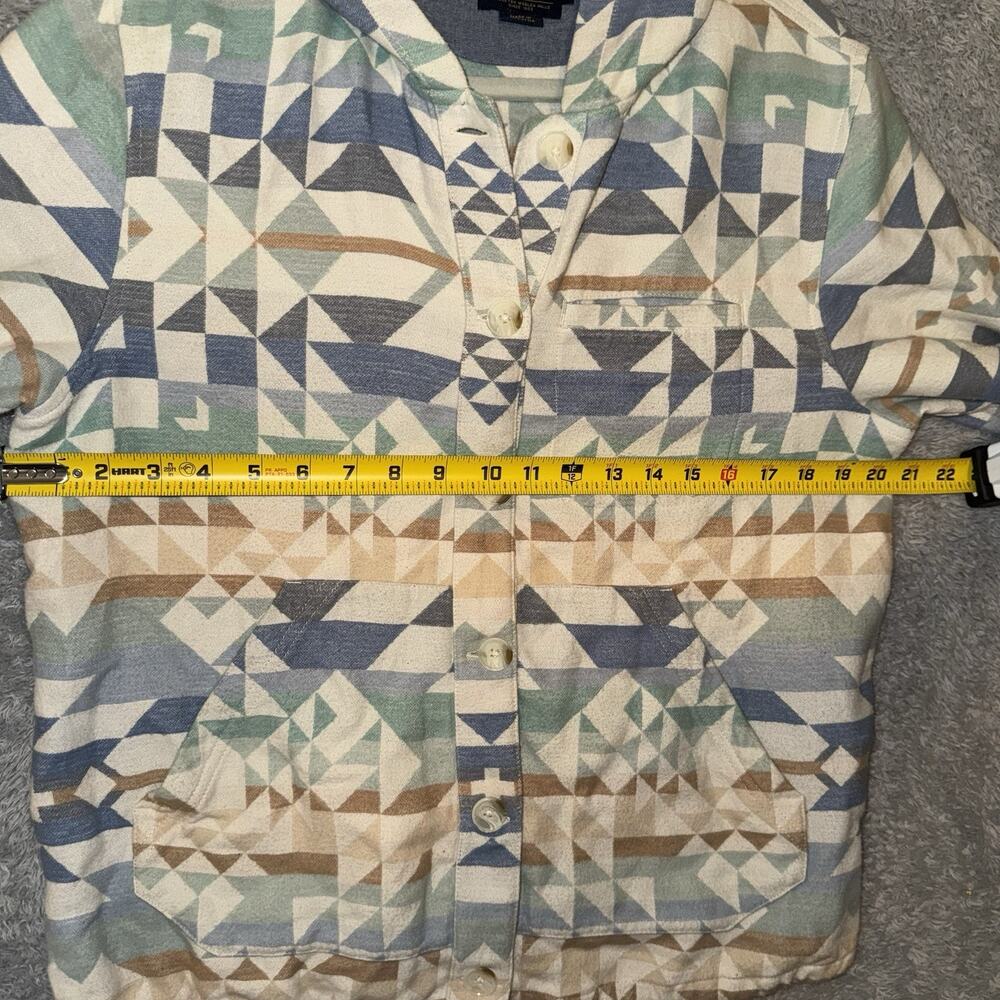 Pendleton Button Down Beach Hoodie Aztec Geometric Soft Cotton Women's M - Picture 6 of 7